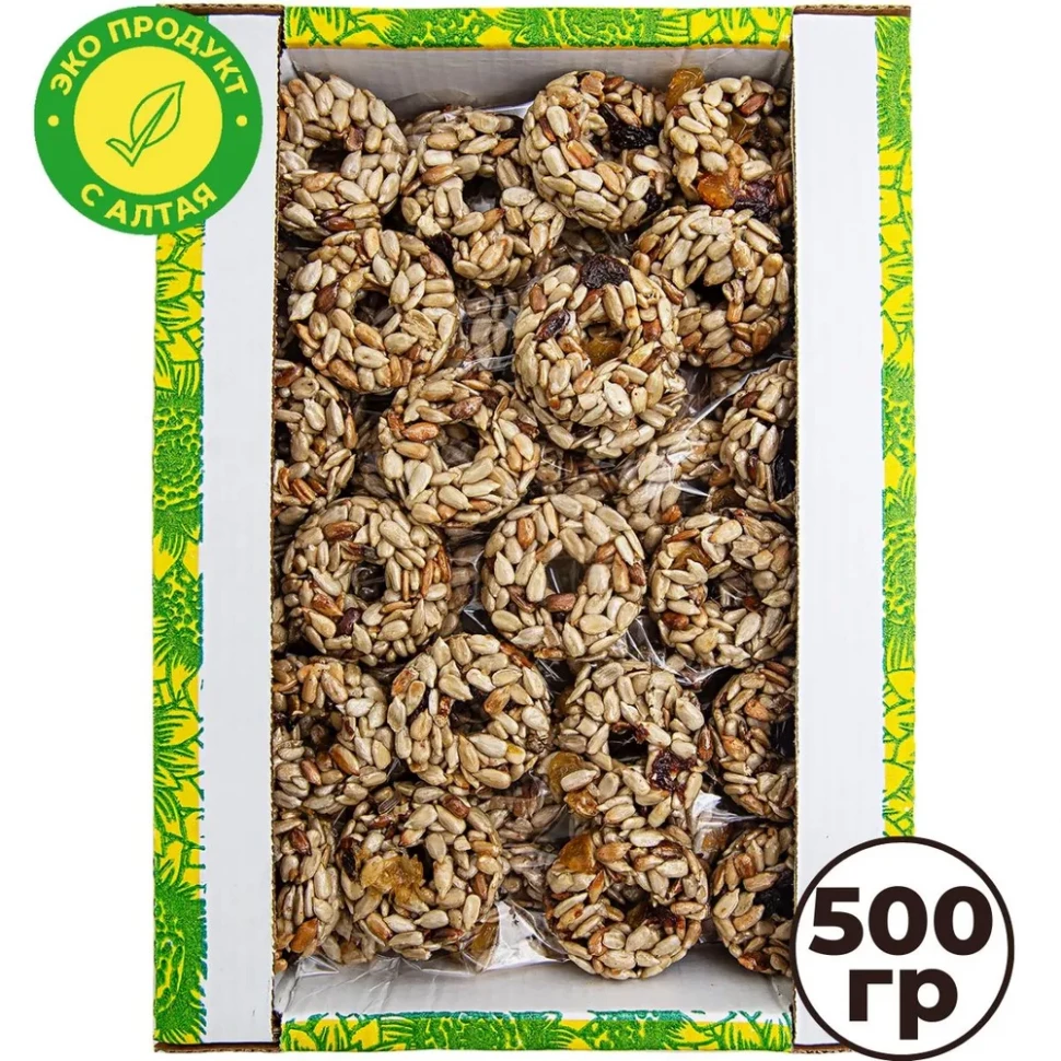 Козинаки из подсолнечника с медом и сухофруктами "Зачетные" 500г в Феодосии