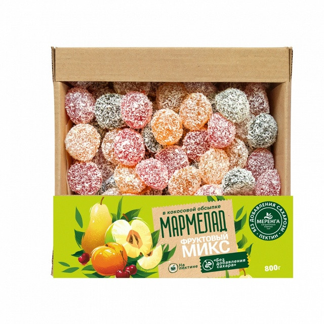  Меренга Мармелад в кокосовой обсыпке Фруктовый микс , 800г     в Феодосии